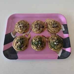 Half brown butter chocolate chip & half matcha swirled brown butter chocolate chip • Half dozen